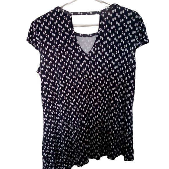 BRODY MYLES Navy and White Asymmetrical Stretchy Tunic Size XL - Picture 2 of 2